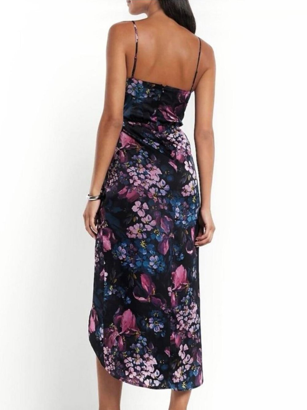 Express Spring Satin Floral Print Tie Dress, NWT, Size S - Picture 2 of 4
